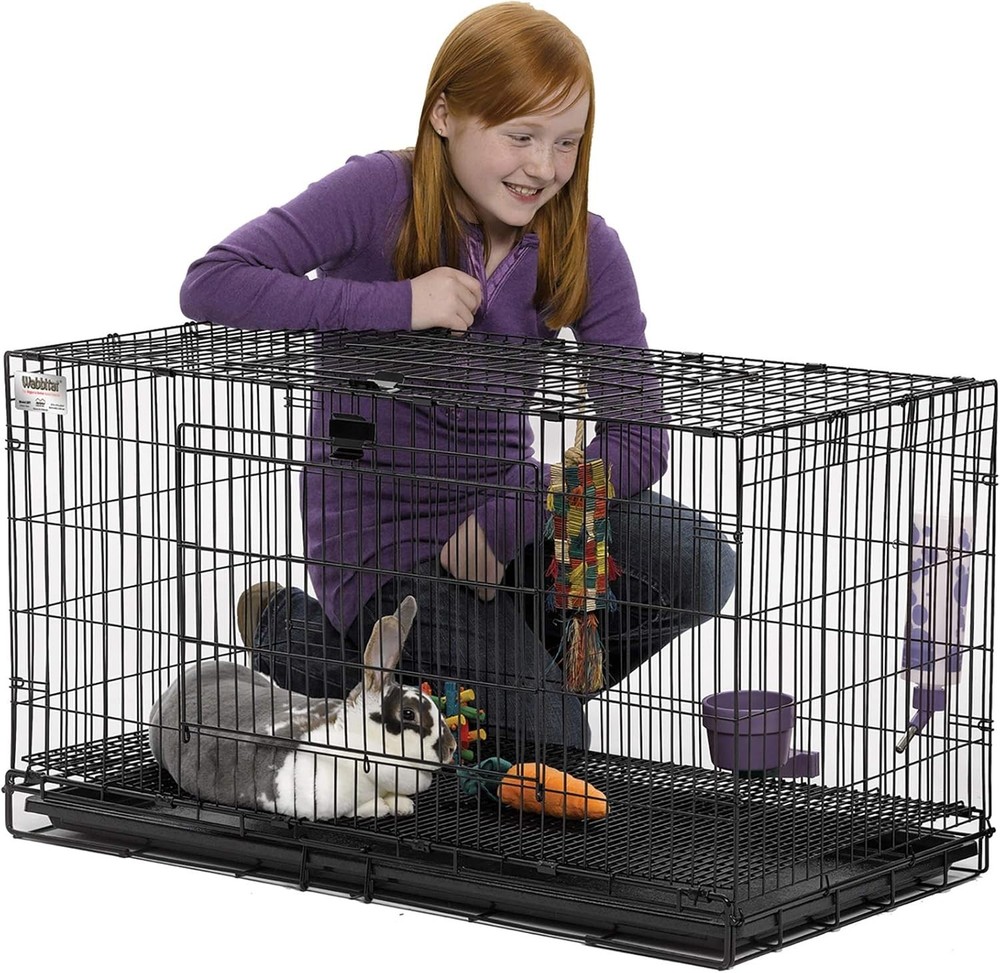 Durable Metal Rabbit Cage - Easy Assembly, Quick Clean