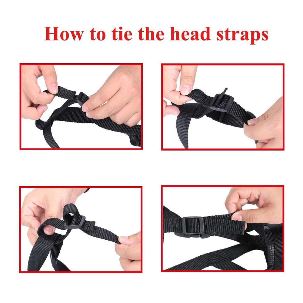 Head Strap Dog Muzzle Prevent from Taking Off by Paws for Small,Medium and La...