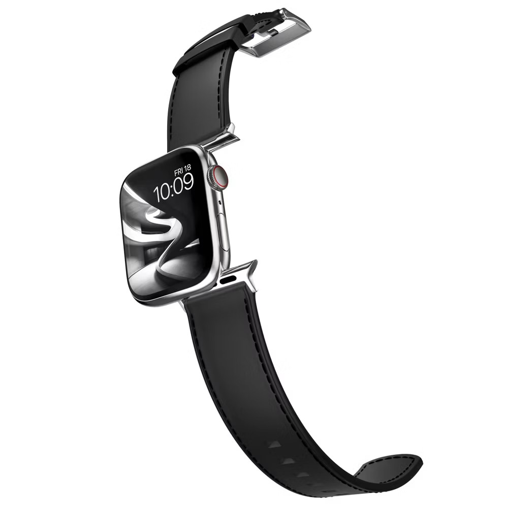 MobyFox Classic Leather Band Genuine Stitching Black