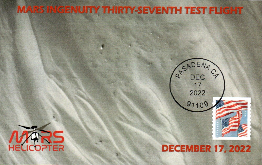 2022 Mars 'Ingenuity' Helicopter 37th Flight Pasadena 17 December PC