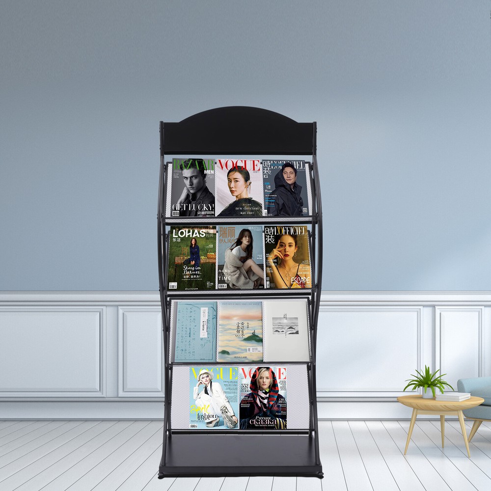 Book Shelf Rack Floor Multi-layer Storage Display Rack Newspaper Comic Display