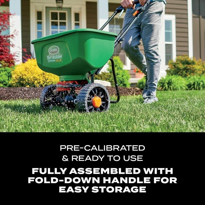 Turf Builder EdgeGuard Spreader Lawn Care Applicator 15000 Sq Ft Coverage New