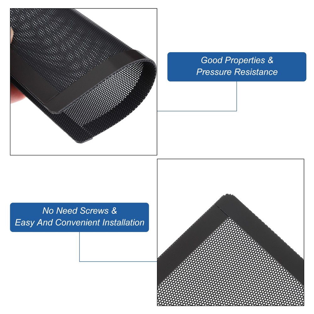 3PCS PC Dust Filter 150x150mm Magnetic Frame Computer Case Cooler Mesh Black