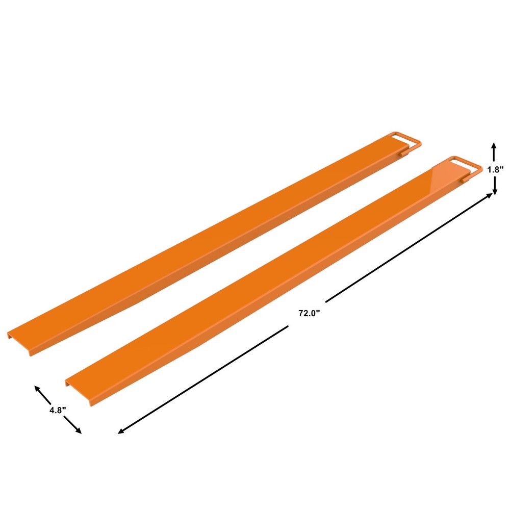 Pallet Fork Extensions 72in Fork Blades with 4.5in Width