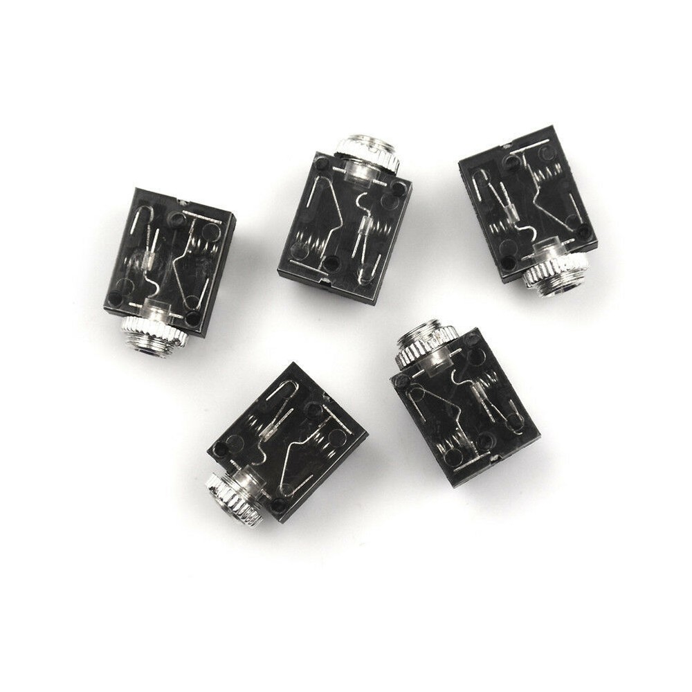 20 Pcs 5 Pin 3.5mm Audio Mono Jack Socket PCB Panel Mount for Headphone D