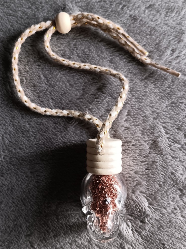 Glass Skull Diffuser With String And Lidded Jar Full Of Copper Cool Piece