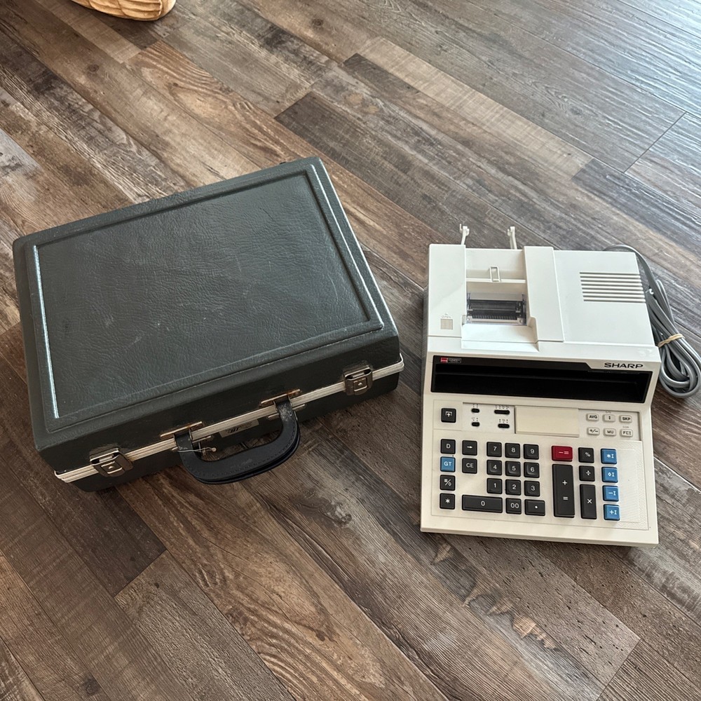 Sharp Compet CS-2182 Print Display Calculator 1979 HARD CASE, KEYS,