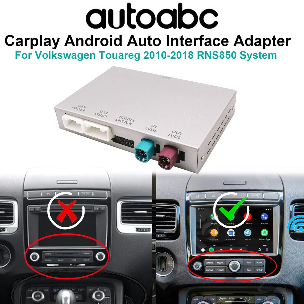 Carplay Android Auto Interface For Volkswagen Touareg RNS850 System 2010-2018 US