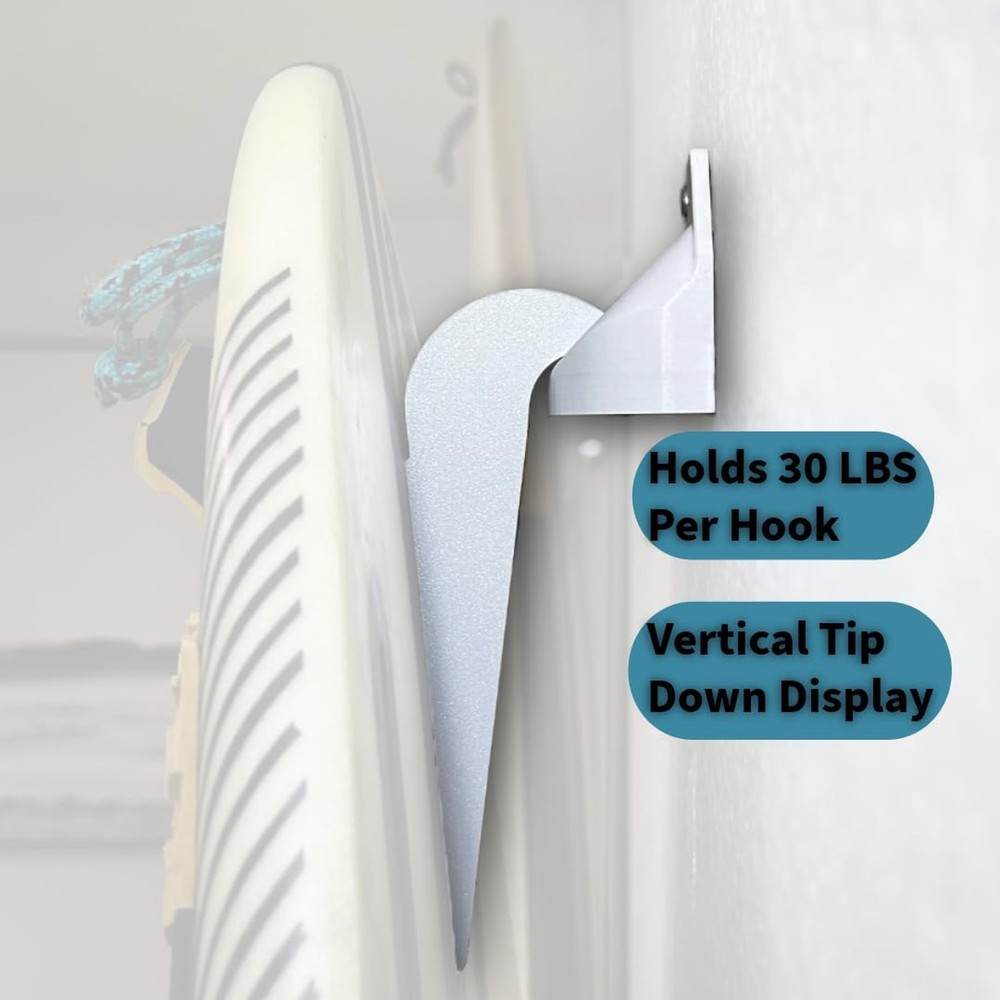 Vertical Surfboard Wall Mount- Hidden Floating Display for Shortboards, Mid L...
