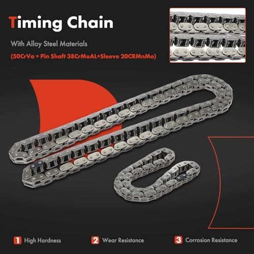 14PCS Engine Timing Chain Kit W/Sprocket & Tensioner & Guide Compatible with