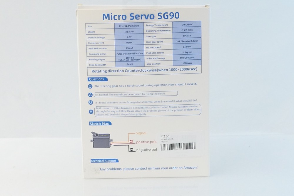 Miuzei MS18 Electronic Micro Servo 9G (10 Piece) Micro Servo