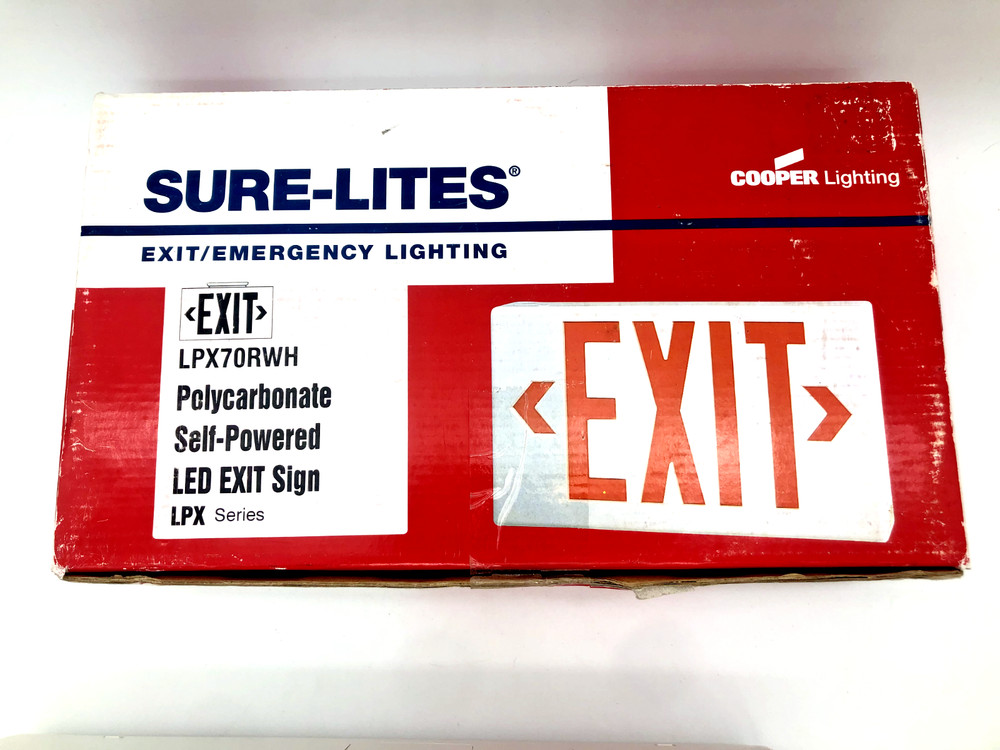 Cooper Lighting LPX70RWH Exit/Emergency Lighting Self-Powered LED Exit Sign