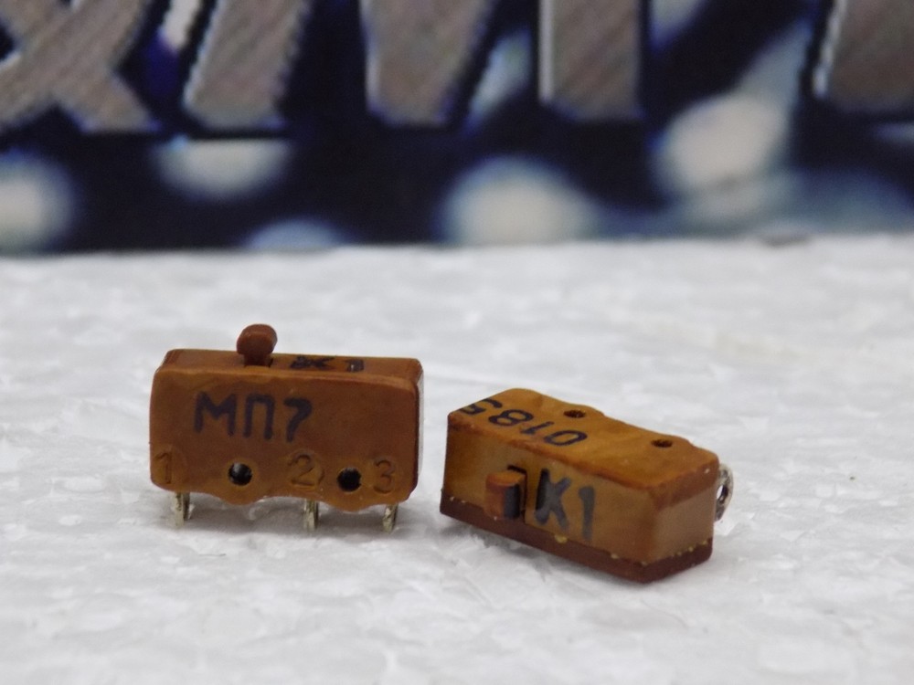 2x MP7 MP-7 (МП-7) Microswitch 250V 0.5A Push Button USSR