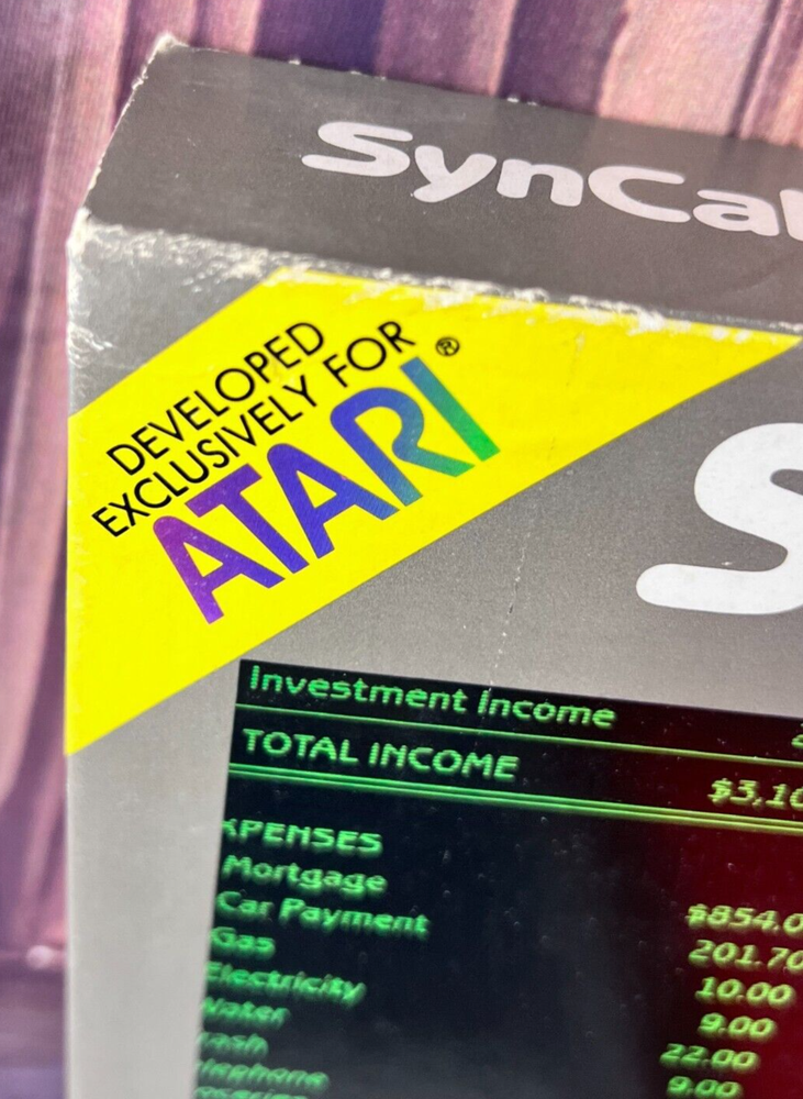 Vintage SYNAPSE SynCalc Advanced Electronic Spreadsheet Software for ATARI