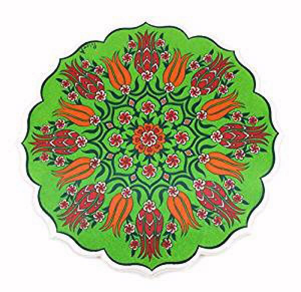 Handmade Turkish Ceramic Pottery Star-Shape Tile Trivet