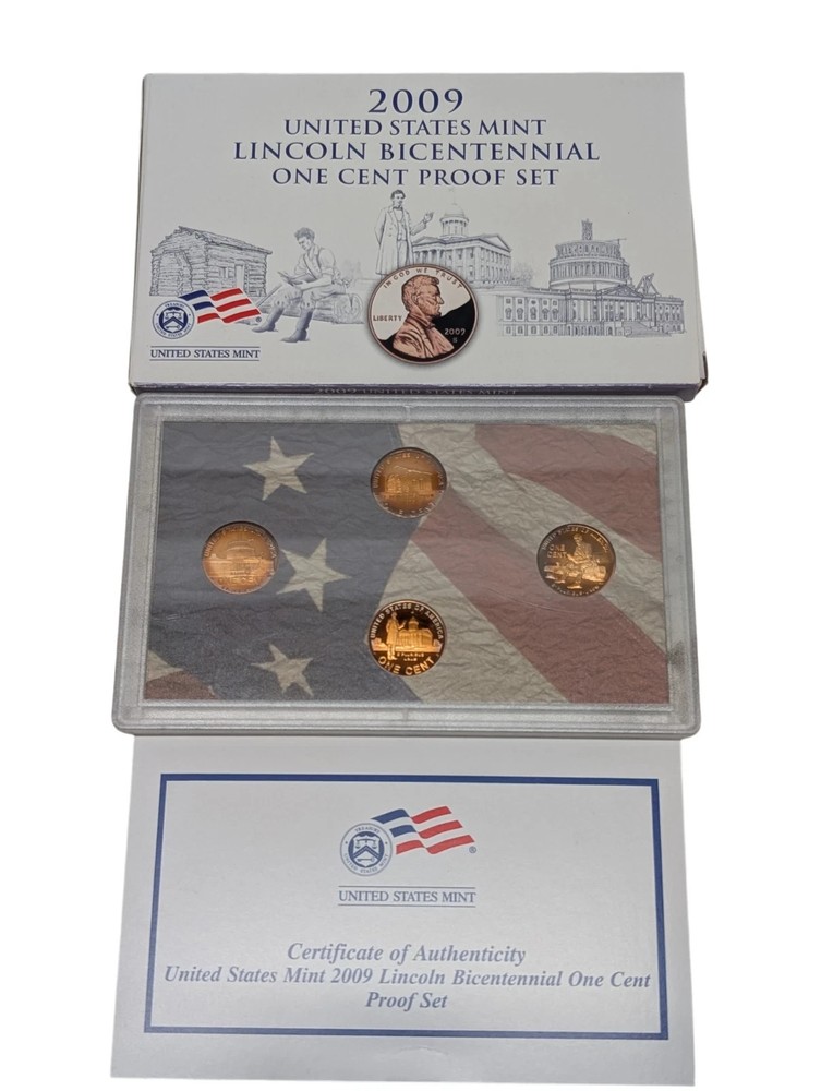 2009 S Lincoln cent 4 Coin Proof Bicentennial Set - OGP