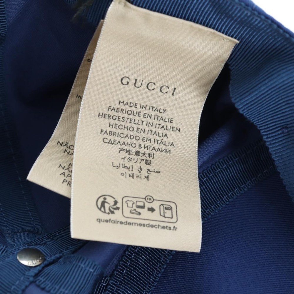 GUCCI Cap Canvas Blue 730186 Auth BA12036A