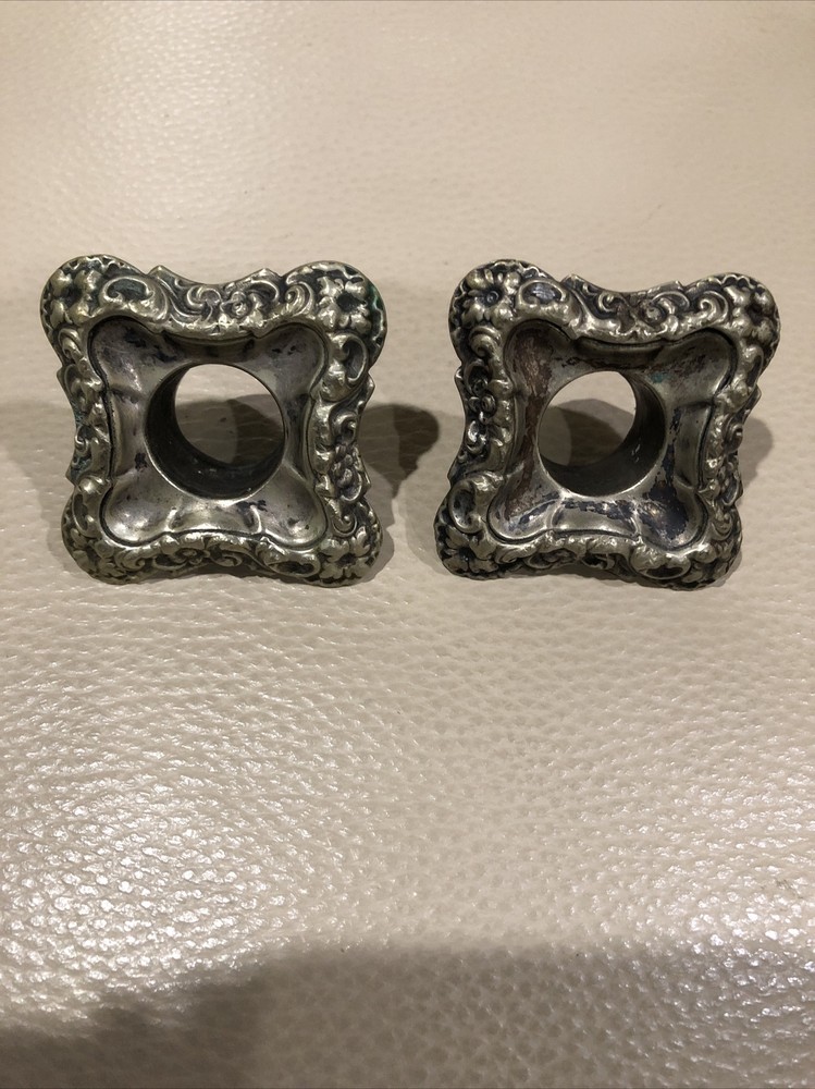 Pair Antique Van Bergh Silver Plate Candelabra Candle Insert Replacement Pieces