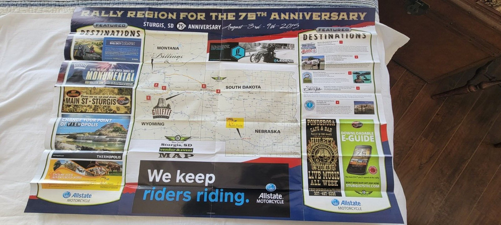 Sturgis 2015 75TH Anniversary Vendor & Event Fold-Out Map/Guide