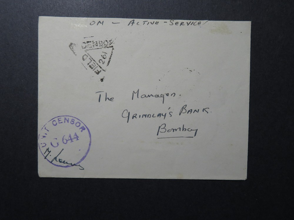 India 1945 Forces Cover / APO 398 / Multi Censor - Z12421