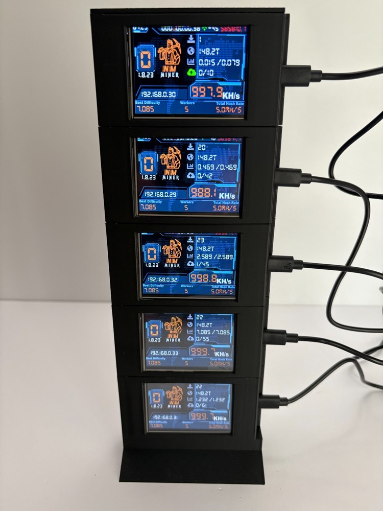 NerdMinerV2 Case A.S.T.R.A. Cooling Tower (5 Stack Tower)