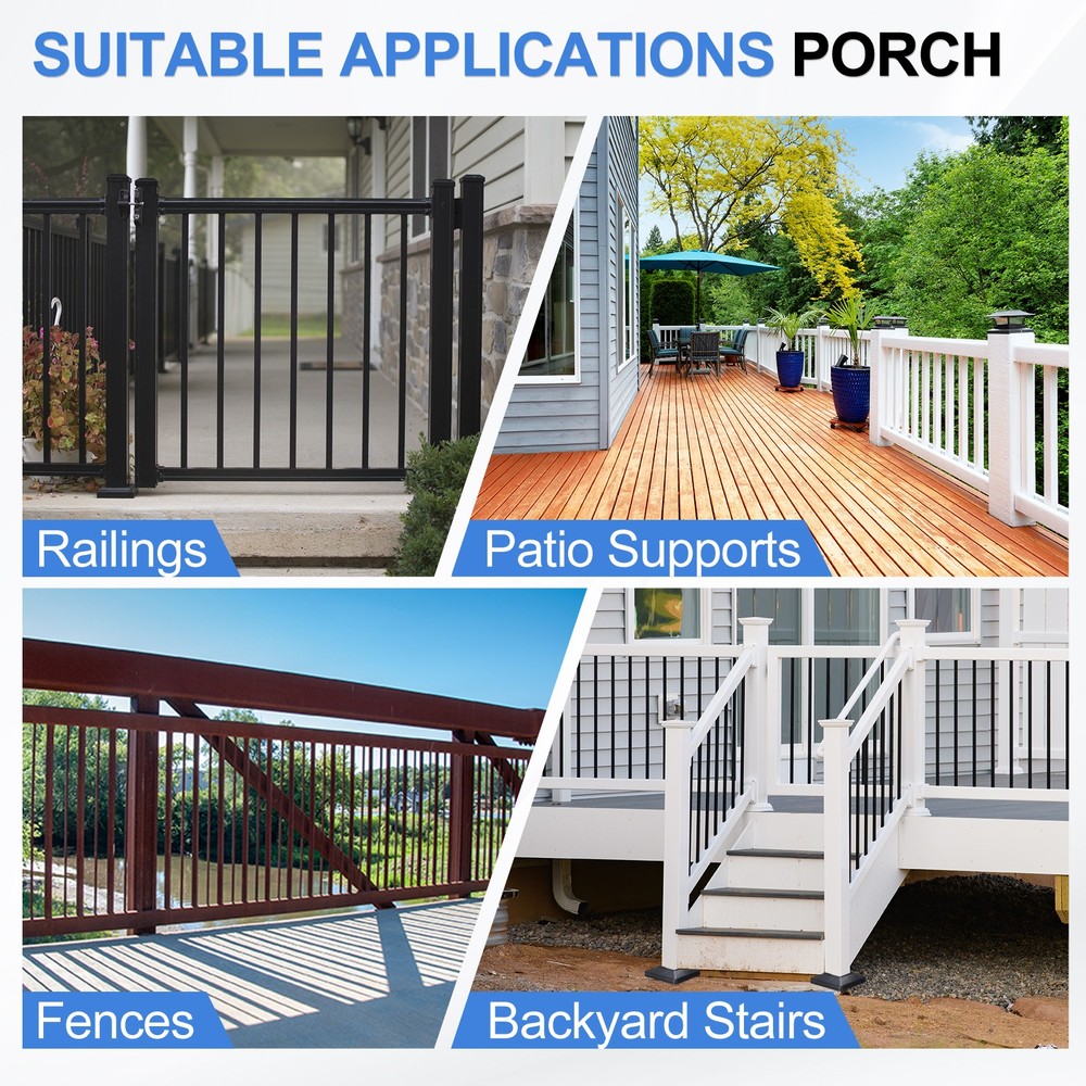 4 Pcs Fence Post Skirt, 2 x 2 Inch Rectangular Split Style Post Base Cover