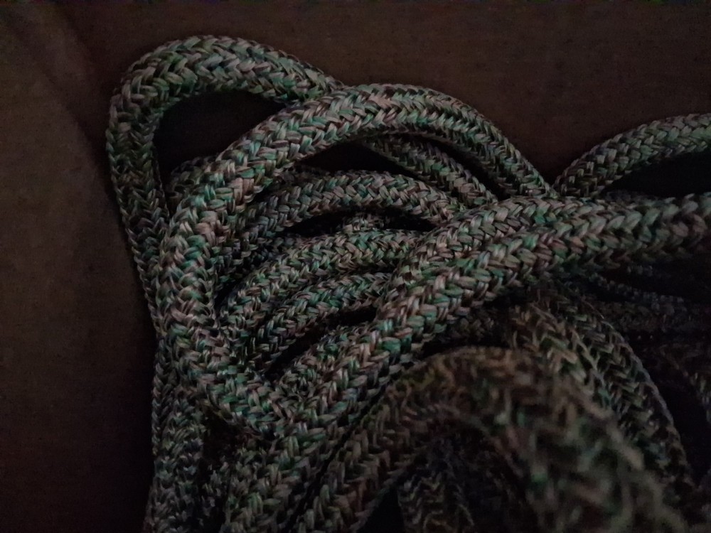 9/16 x 100 ft. Double Braid-Yacht Braid Polyester Rope. Green Blend Plus