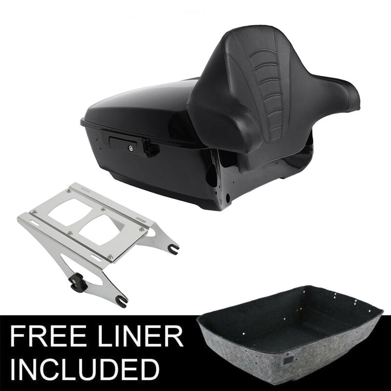 King Trunk Backrest 2-Up Mount Rack Fit For Harley Road Electra Glide 2014-2025