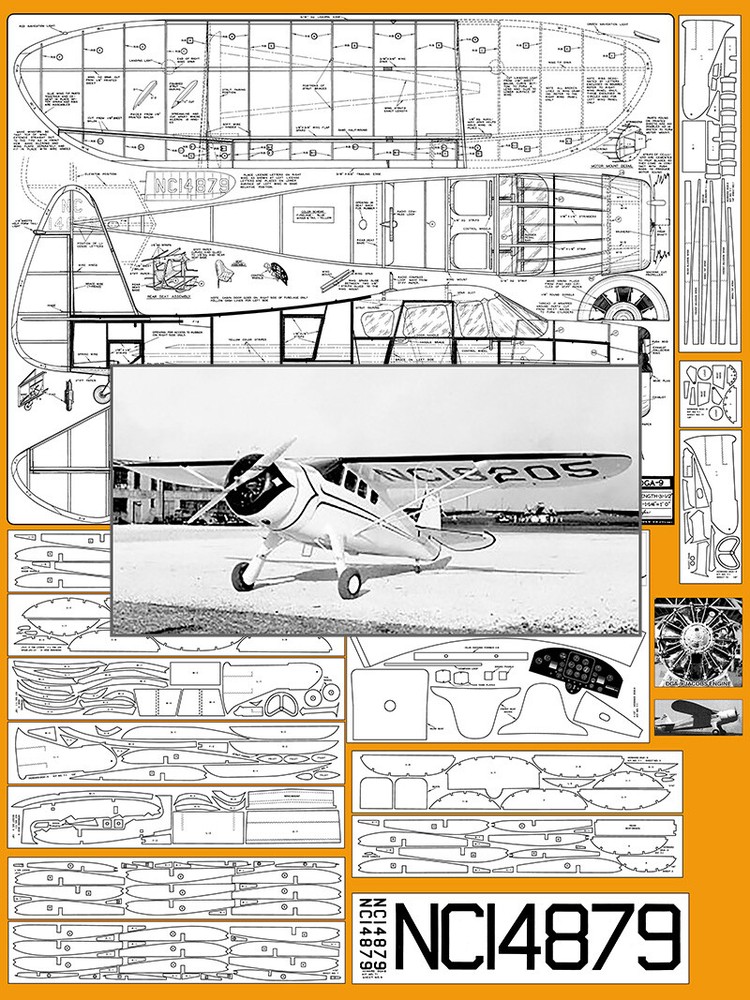 Model Airplane Plans (FF): Comet Howard DGA-9 48" Scale Rubber-Powered (1938)