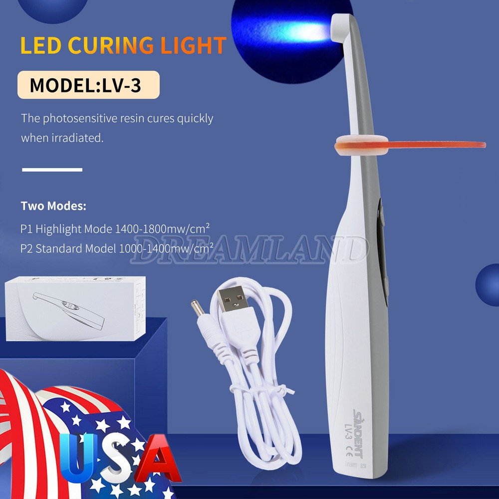 Dental Wireless Curing Light 3 Second Resin Cure LED Lamp
