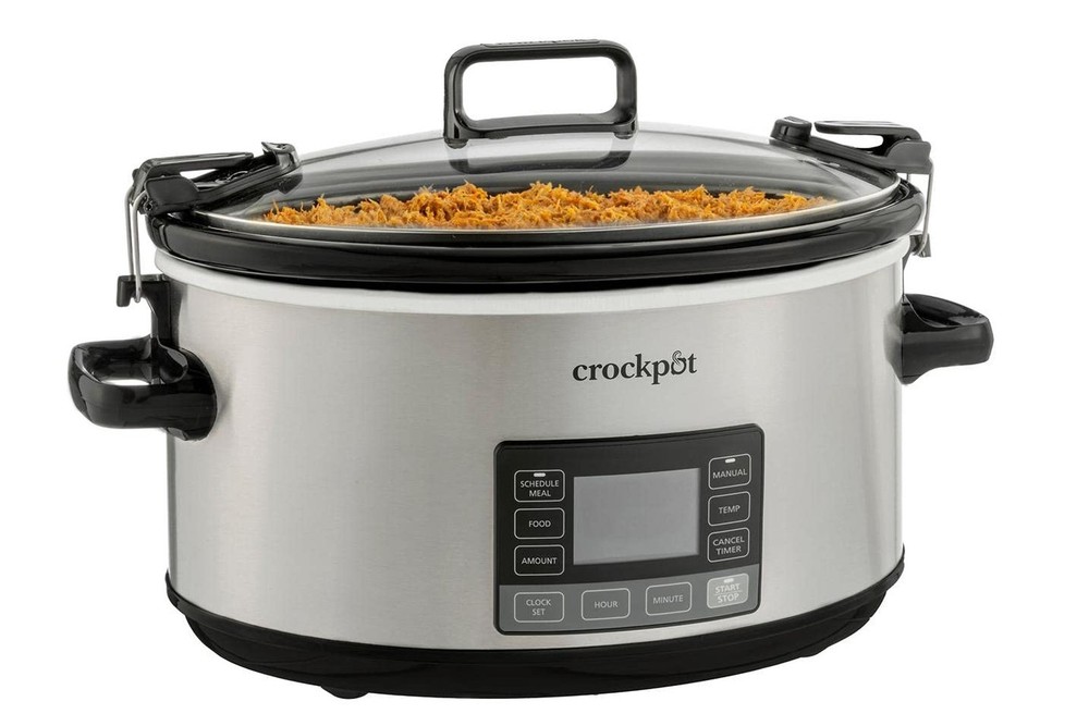 Crock-Pot 7-Quart Slow Cooker, Portable Programmable with Timer, Locking Lid,...