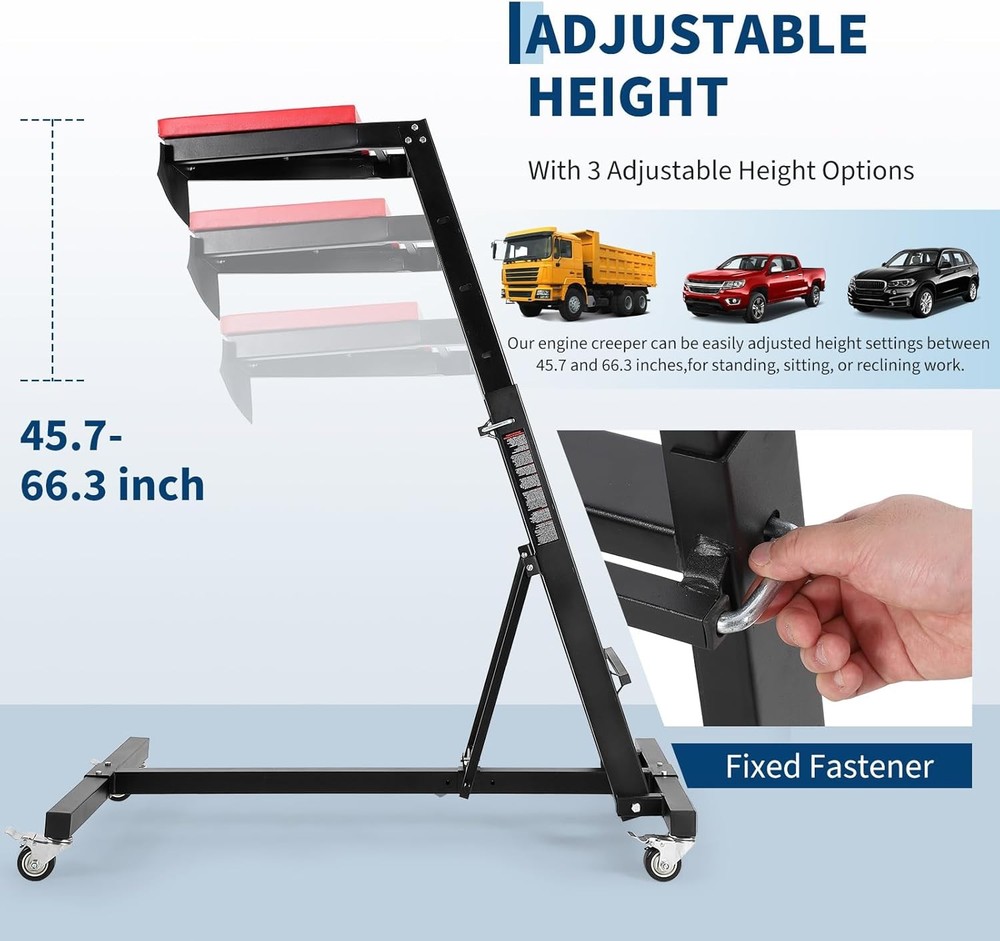 Automotive Topside Creeper 400LBS Adjustable 45"-66" Foldable Engine Creeper