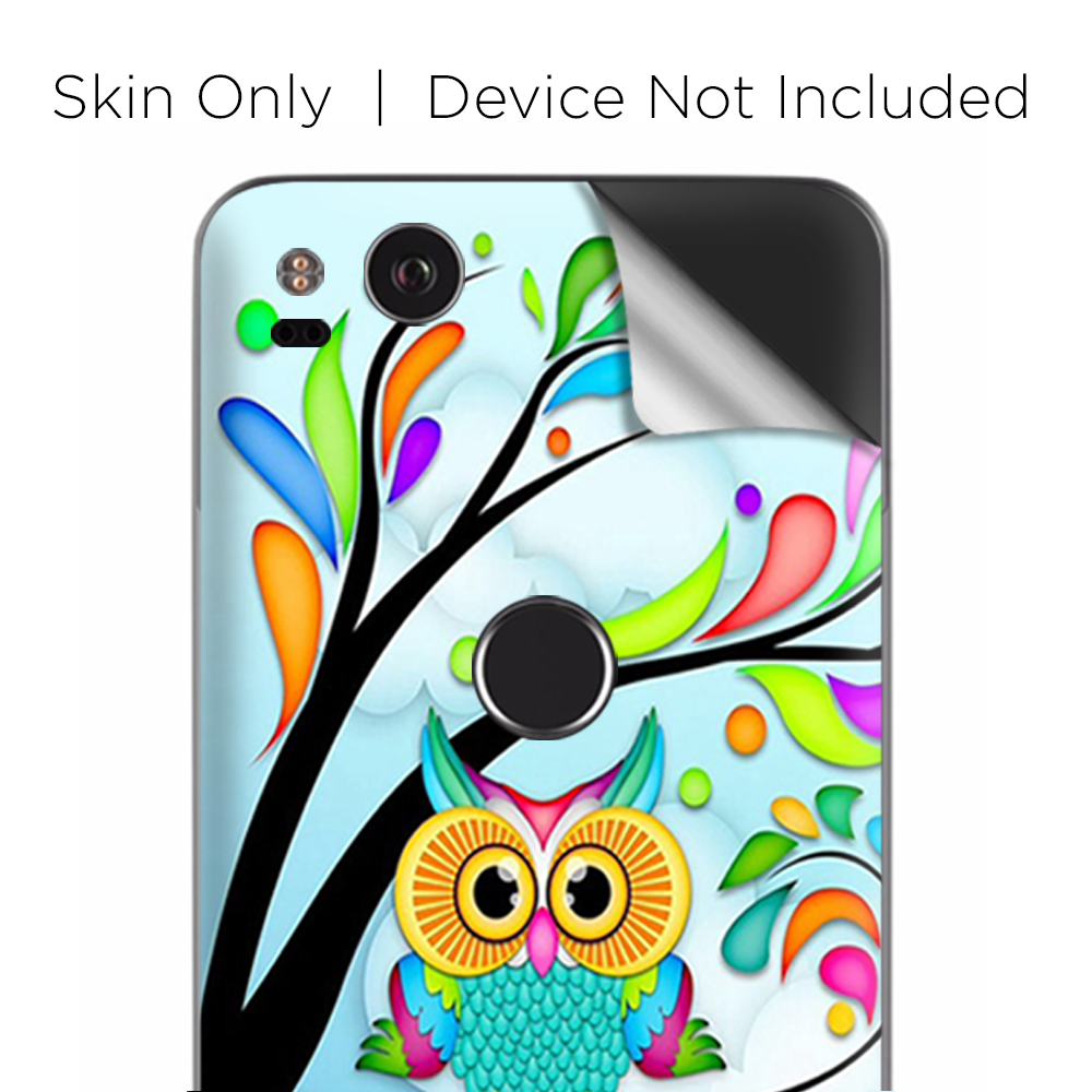 Google Pixel 2 Skins Decal Wrap Colorful Artistic Owl in tree