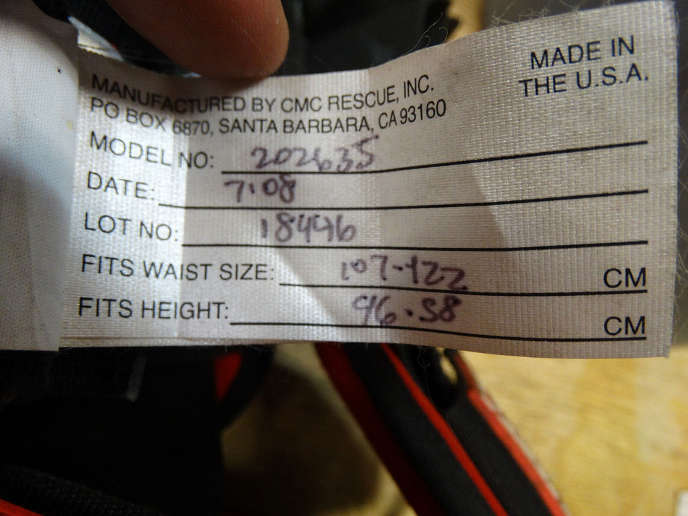 CMC/ROCO Work/Rescue No Step Harness