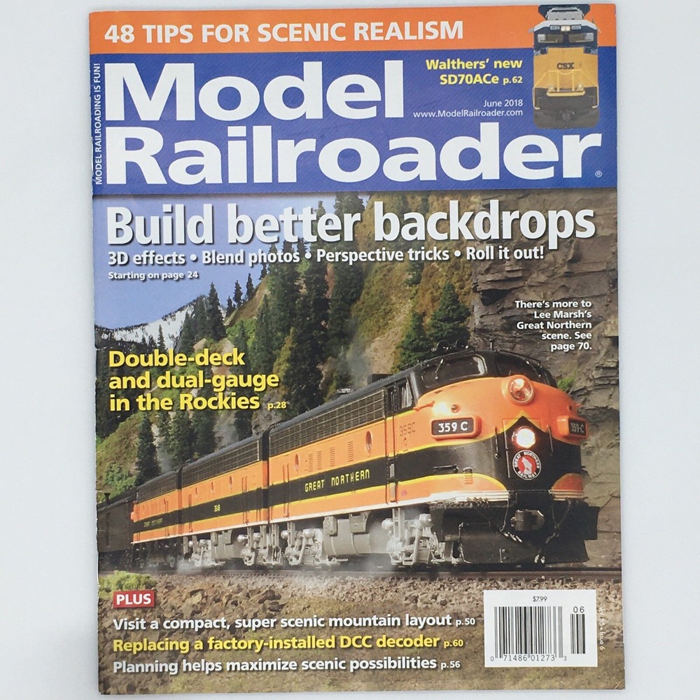 Model Railroader JUN 2018 Build Better Backdrops Replacing Factory DCC Decoder