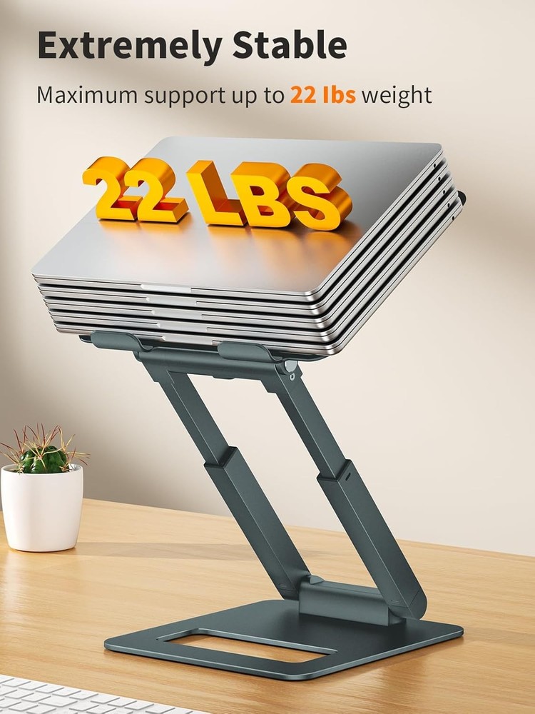 Laptop Stand Desk Adjustable Height Telescopic Computer Stand W/ Pull Out Design