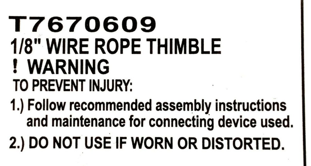 Campbell T7670609 1/8" Wire Rope Thimble (10 Available)