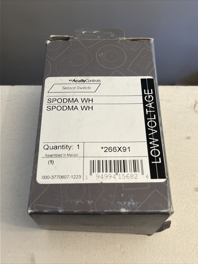 New In Box Acuity Controls SPODMA WH White Wall Switch