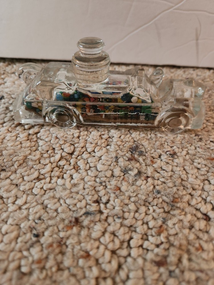 Vintage Glass Fire Truck Candy Container!