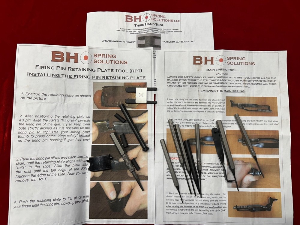 BHSS  Spring Solutions  Master Tools Kit for the Browning Hi-Power