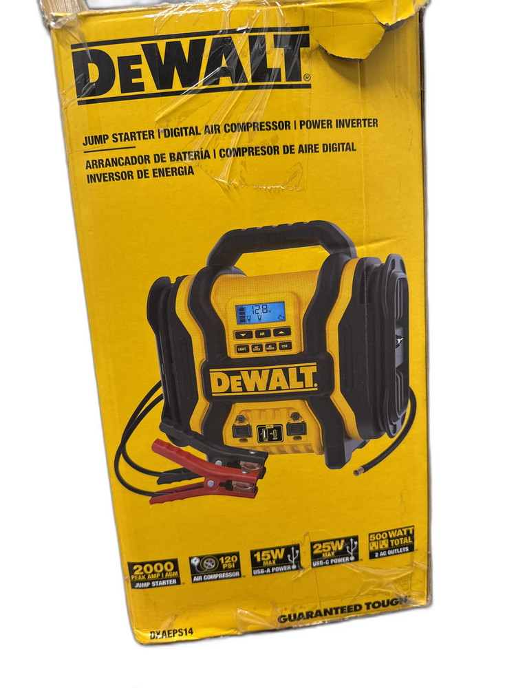 DEWALT Portable Power 2000 Peak Amp Jump Starter w/Digital Compressor