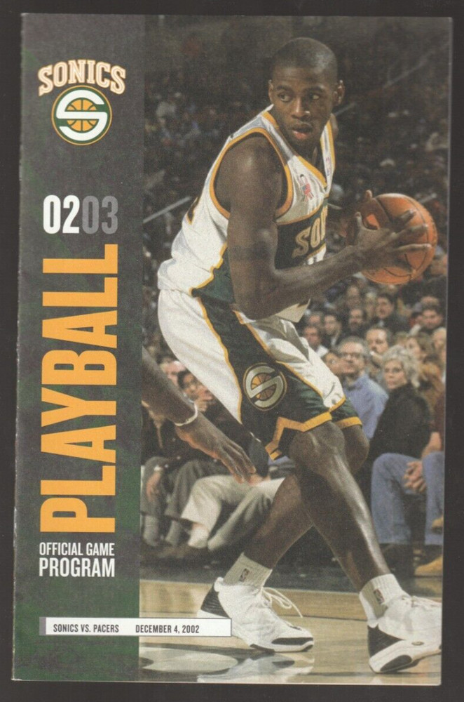 Desmond Mason December 4 2002 Seattle Sonics Playbill game program