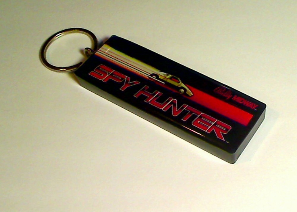 Spy Hunter Arcade Marquee Coin Door accessory Keychain