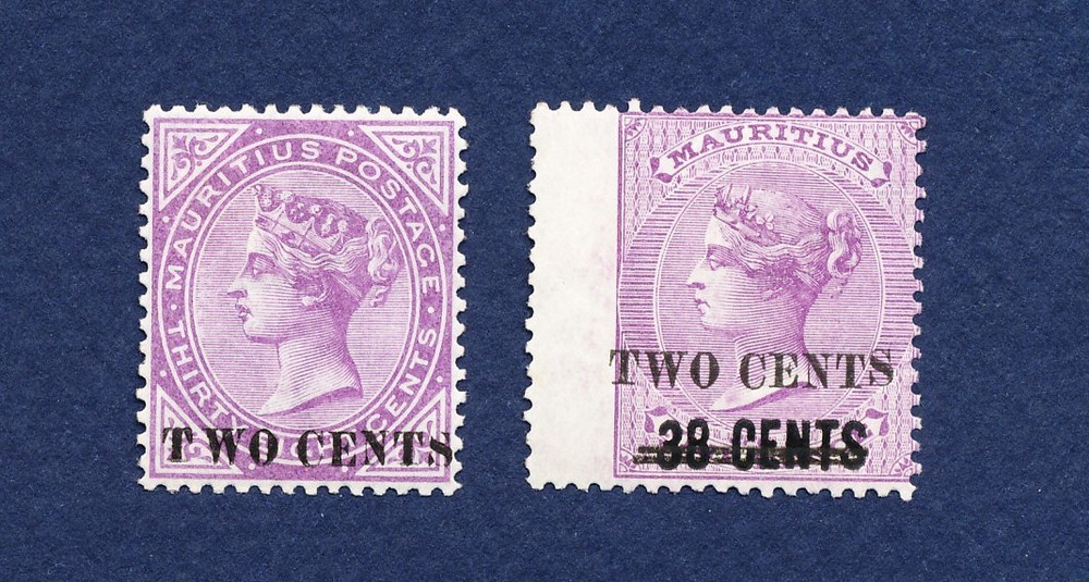 36 - MAURITIUS - Scott 86 & 87 - unused hinged - 1891