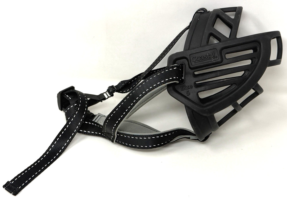 Coastal Soft Basket Dog Muzzle Size 5 Black Adjustable for Medium Large Breeds