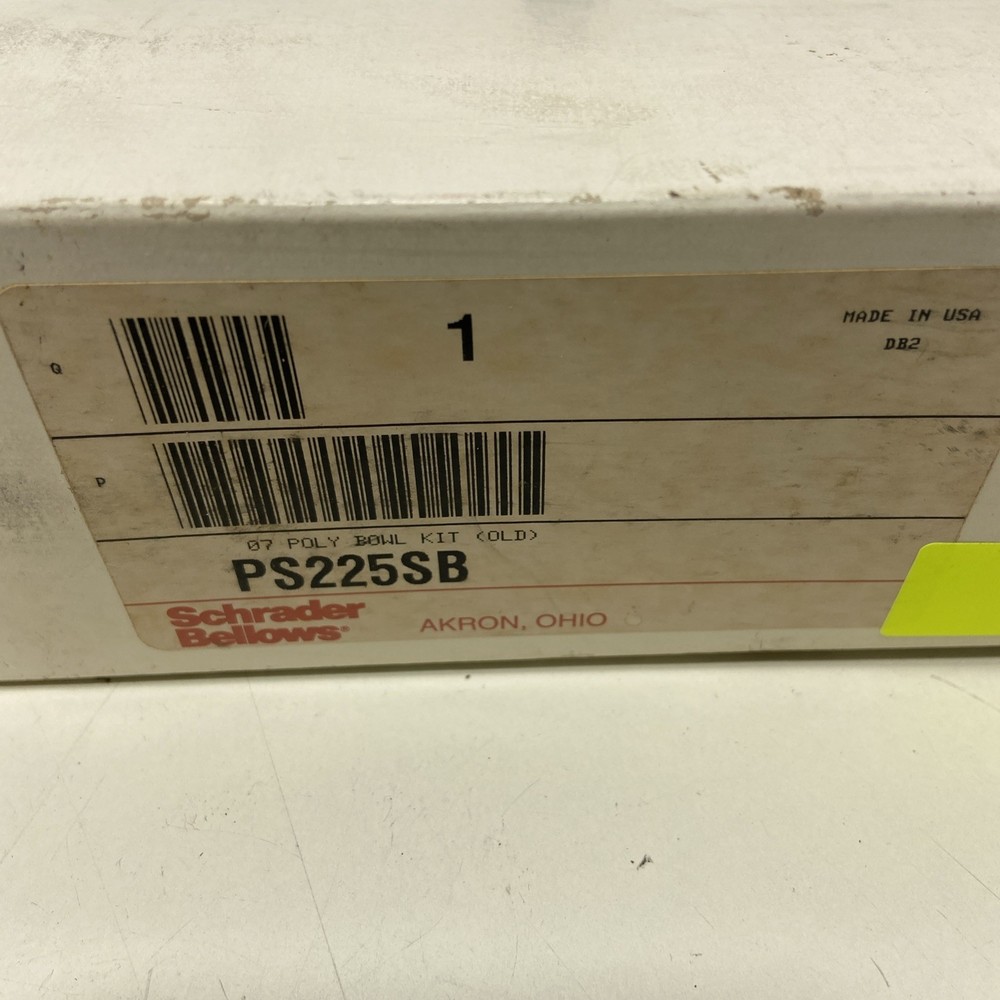 Schrader Bellows PS225SB Poly Bowl Replacement Kit -NIB