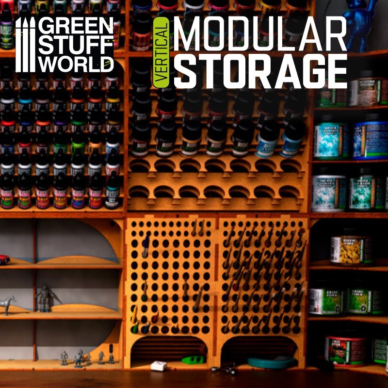 Green Stuff World: Modular Storage [Vertical] - Paint Tool Brush - Desk or Wall