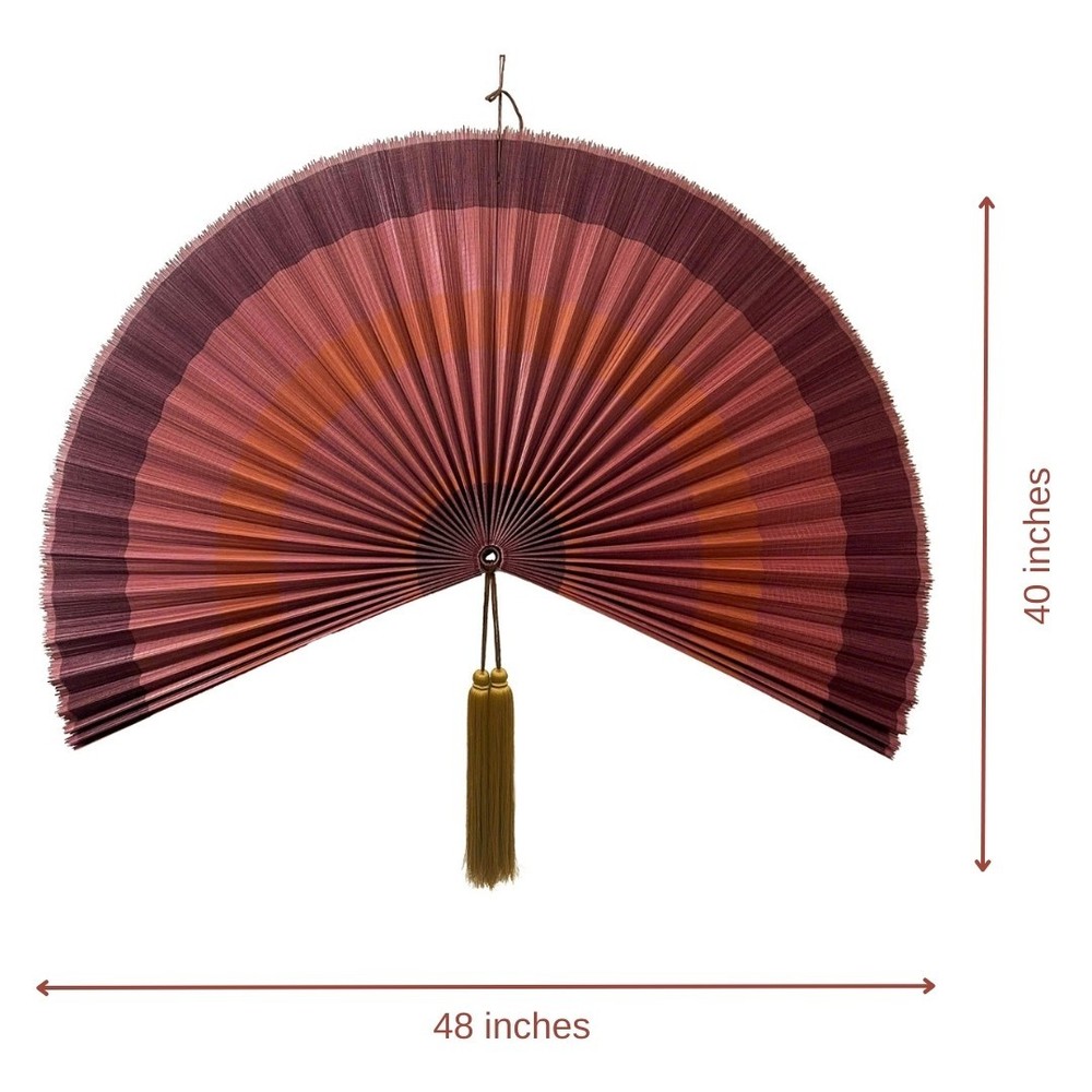 Bamboo Fan Wall Decor, Boho Wall Hanging, Fan Headboard, Folding Fan