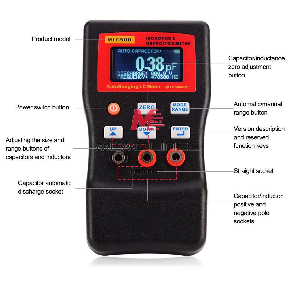 MLC500 Auto Range Capacitance Inductance Meter Digital Capacitance Tester new