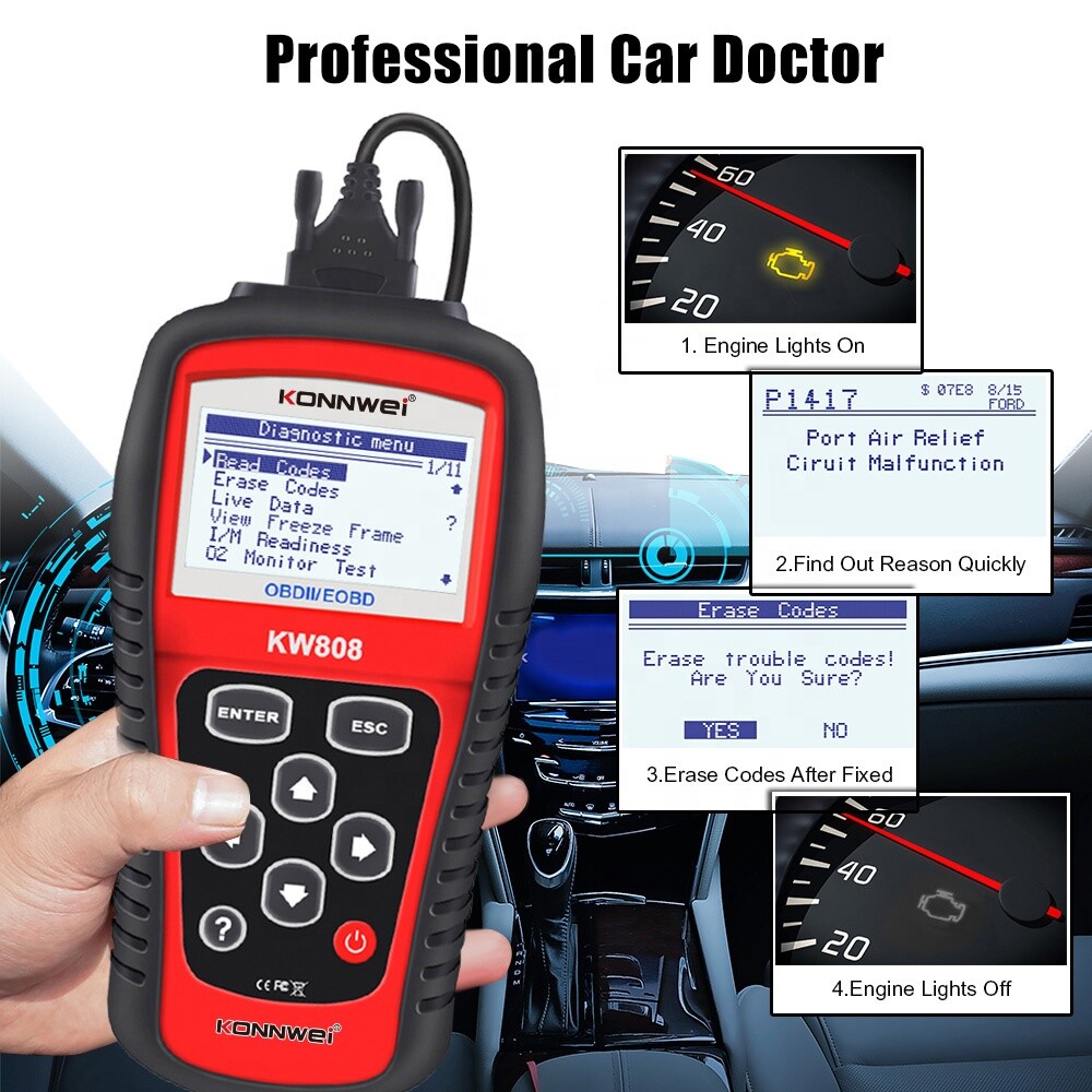 OBD2 OBDII Car Diagnostic Scanner Check Engine Engine Fault Code Read Scanner
